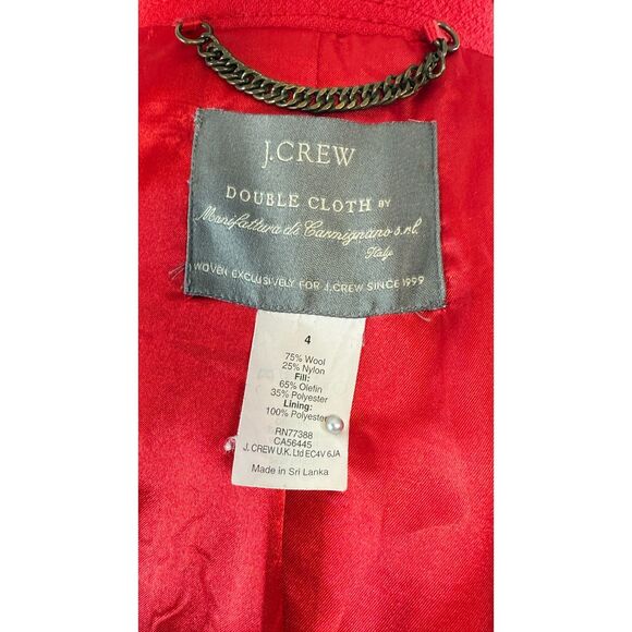 J Crew | Classic Lady Day Coat Sz 4 in Red | Italian Thinsulate® - Picture 8 of 10